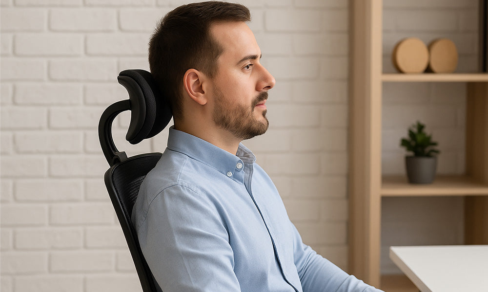 Memory Foam Neck Support For Office Chairs - Washable Desk Pillow For Napping & Posture Support