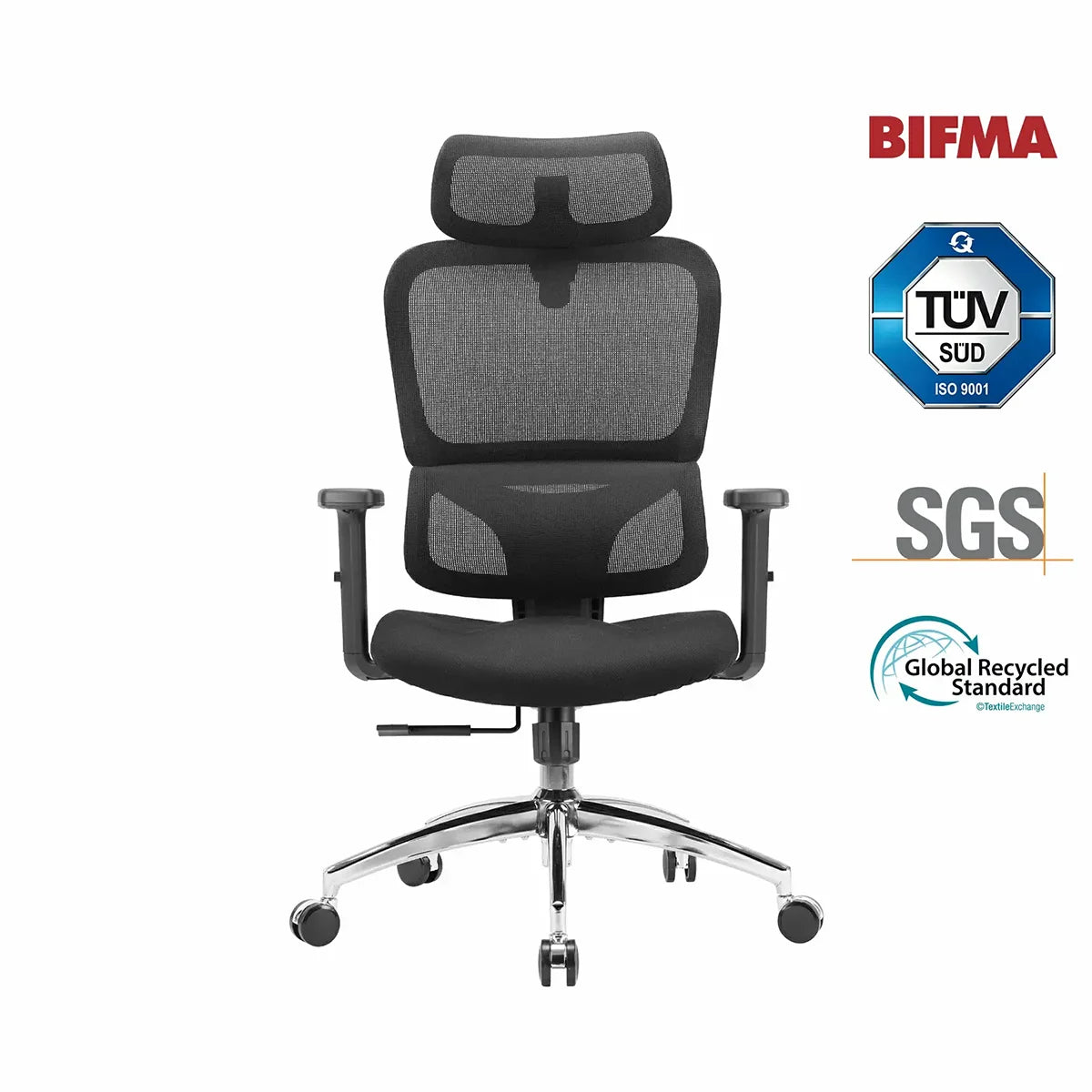 Mcc Direct Adjustable Swivel Office Chair – Mesh Back With Padded Seat & Lumbar Support