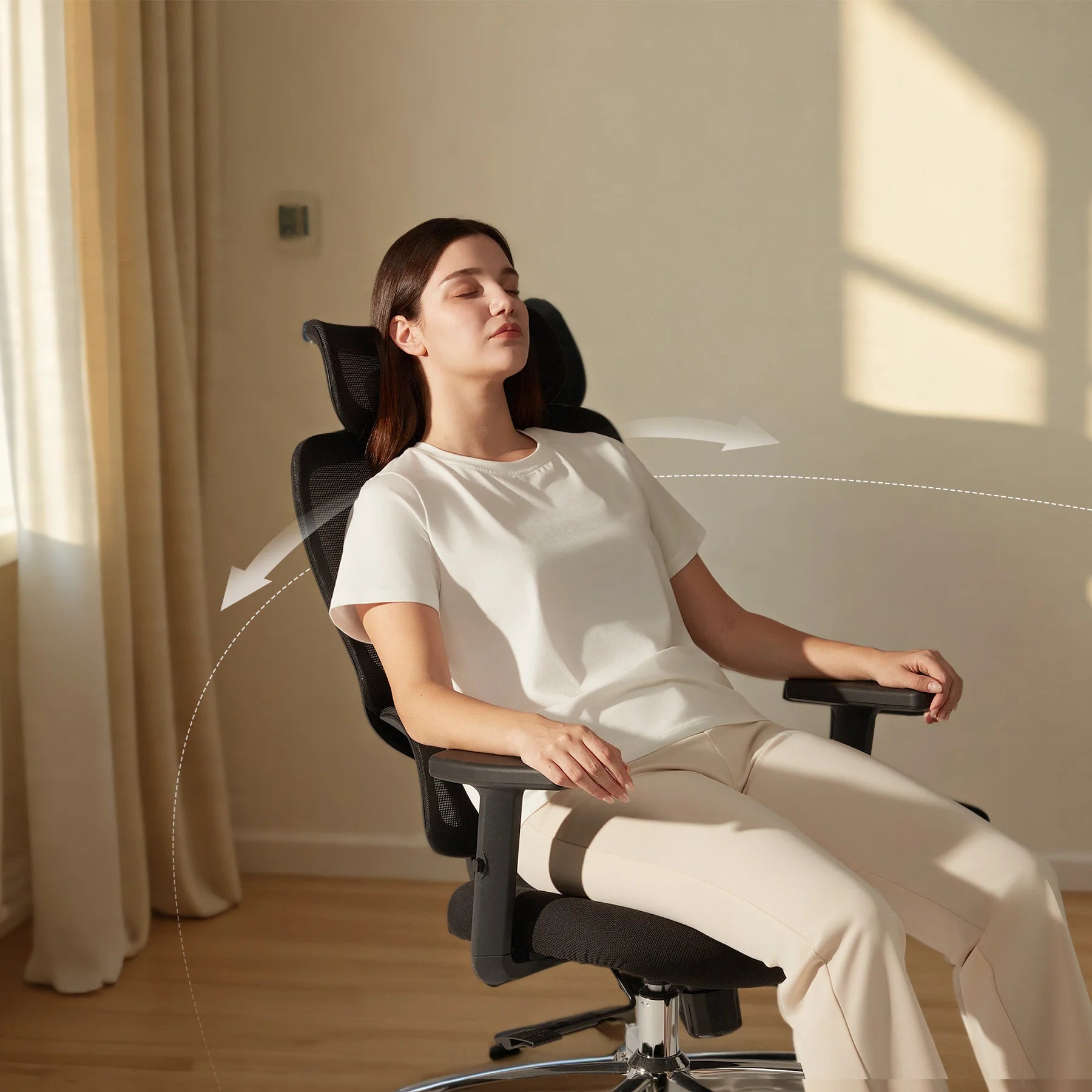 M56C Mesh Ergonomic Office Chair with Ultra-Wide Backrest