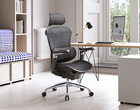 SIHOO Ergonomic Chair with Adjustable Lumbar Support, Wide Thick Cushion  and Flip-up Armrests, Big and Tall Office Chair for 330lbs. 